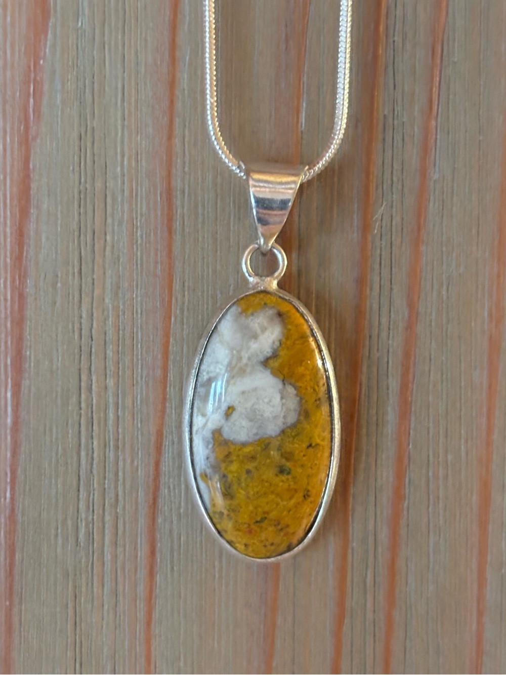 Bumblebee Jasper Crystal Pendant Necklace – 925 Sterling Silver